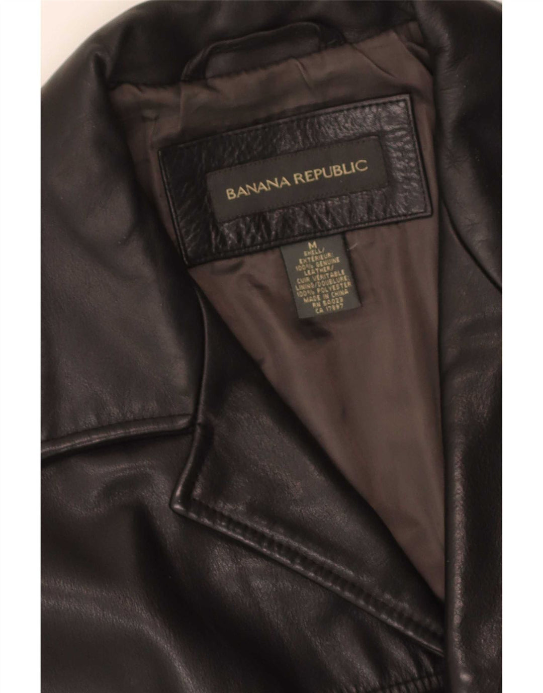 Palton din piele pentru bărbați Banana Republic UK 38 mediu negru