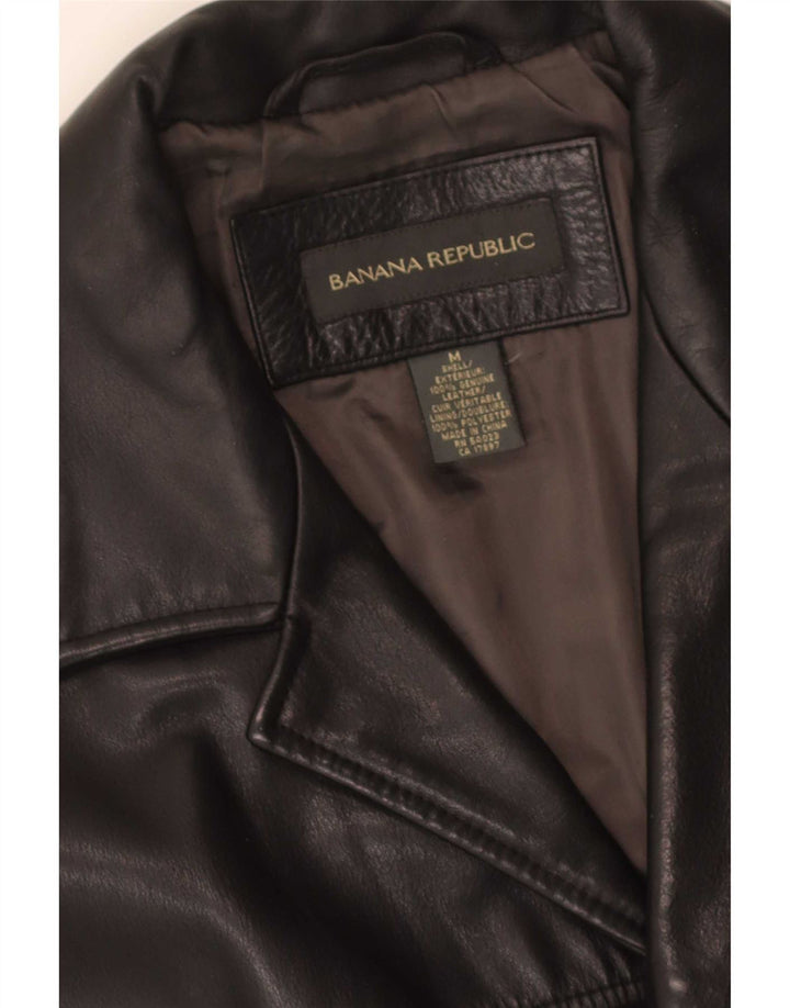 Palton din piele pentru bărbați Banana Republic UK 38 mediu negru