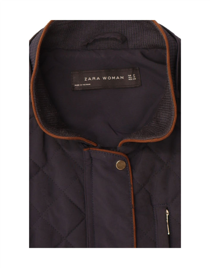 Jachetă matlasată pentru femei Zara UK 14 Medium Bleumarin Colorblock