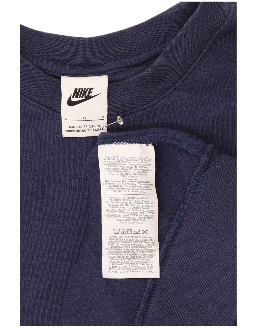 Hanorac pentru bărbați Nike Pulover mare din bumbac bleumarin