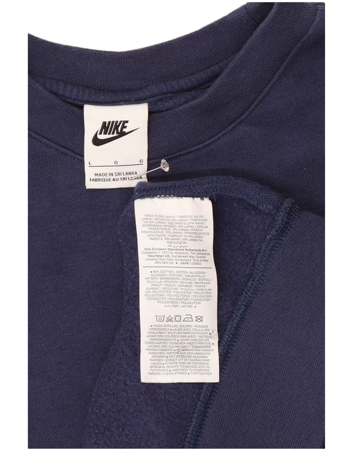 Hanorac pentru bărbați Nike Pulover mare din bumbac bleumarin