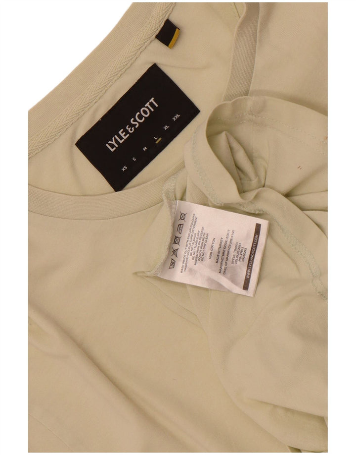 Tricou pentru bărbați Lyle & Scott Top mare, bej, bumbac