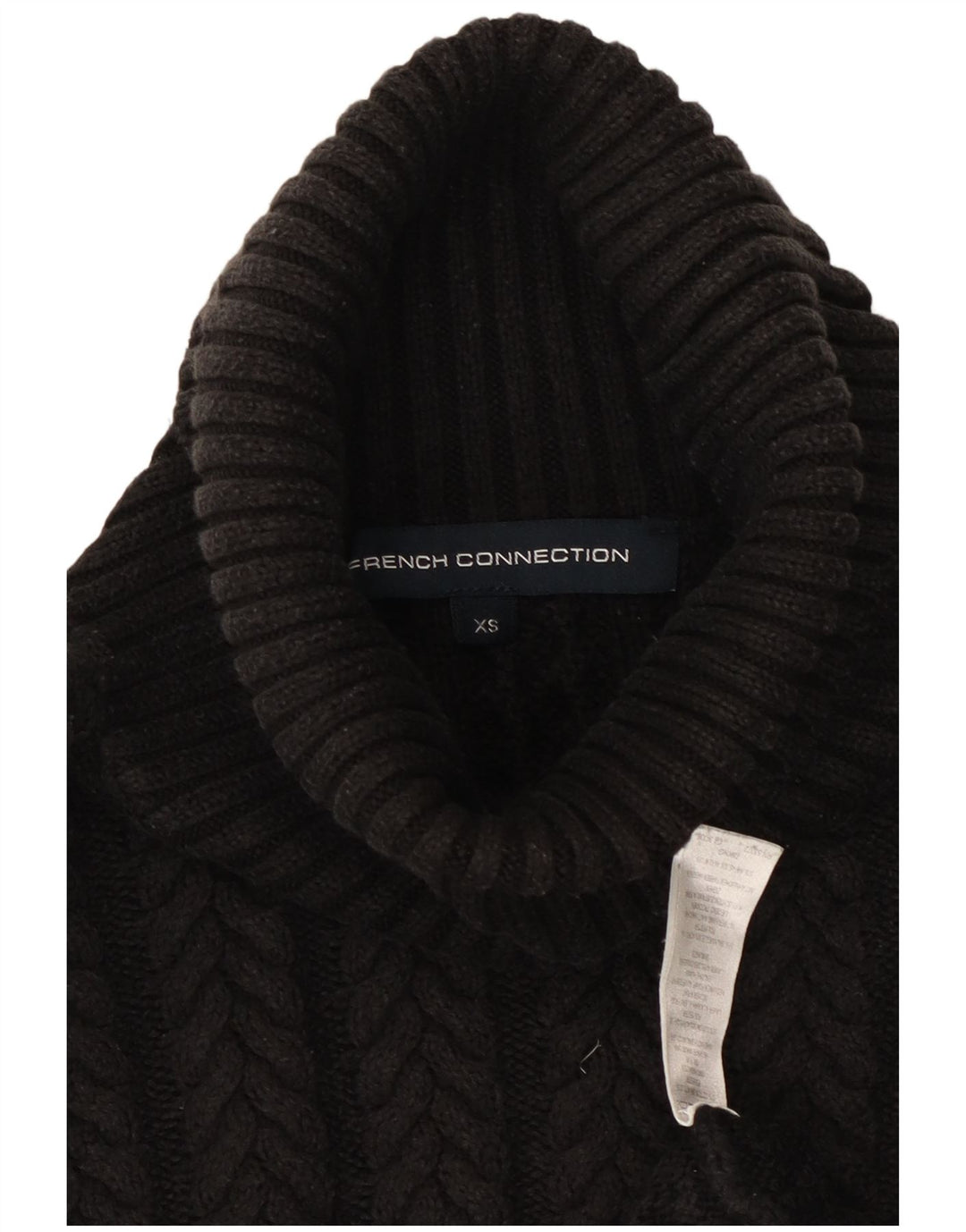 FRENCH CONNECTION Pulover supradimensionat cu gât rulat pentru femei UK 6 XS Negru