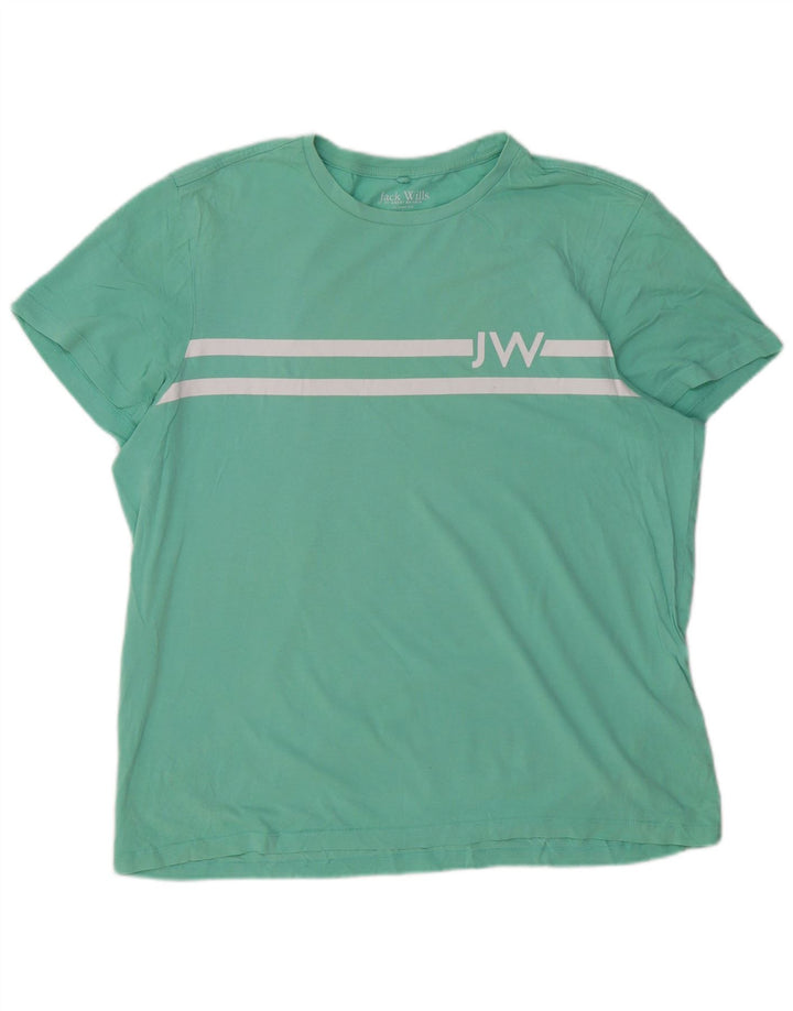 Tricou grafic pentru bărbați JACK WILLS Top mare din bumbac verde