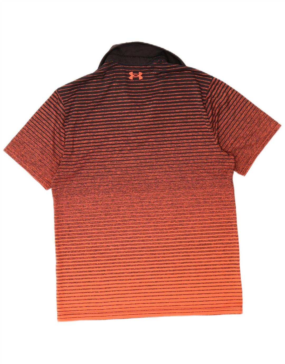 Tricou polo Under Armour pentru bărbați Heat Gear, poliester cu dungi portocaliu mediu
