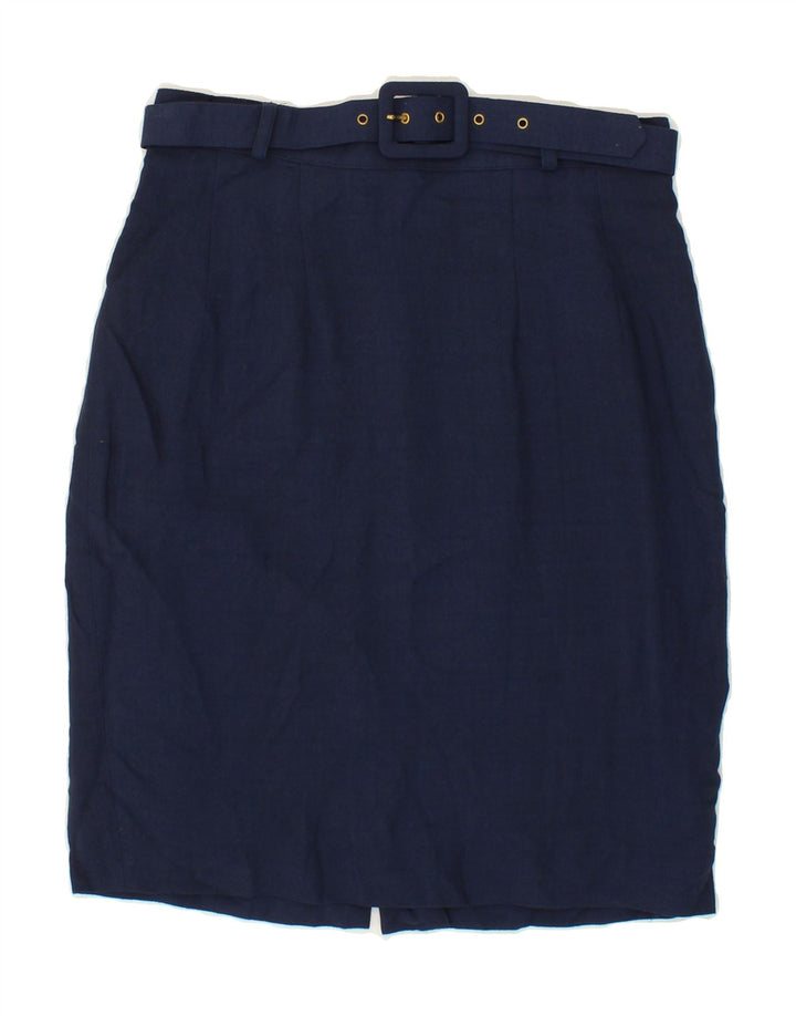 VINTAGE Womens Pencil Skirt W28 Medium  Navy Blue Vintage Vintage and Second-Hand Vintage from Messina Hembry 