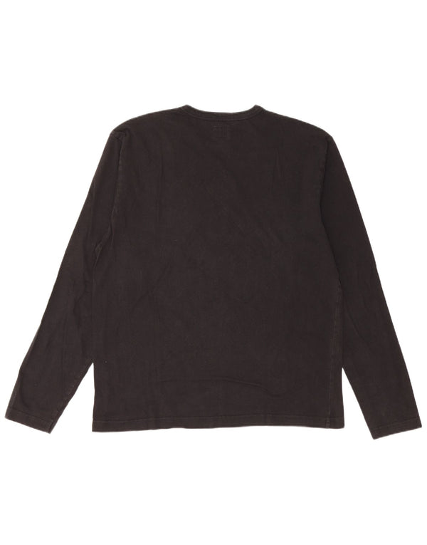 Calvin Klein Jeans Mens Graphic Top Long Sleeve Large Black Cotton