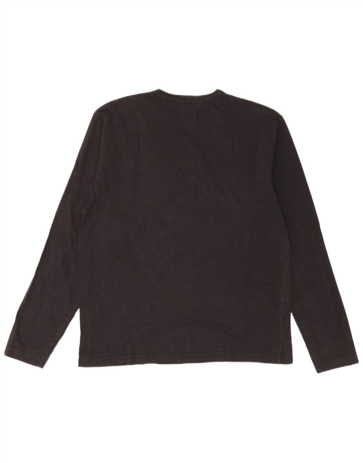 Calvin Klein Jeans Top grafic pentru bărbați cu mânecă lungă, mare, negru, bumbac