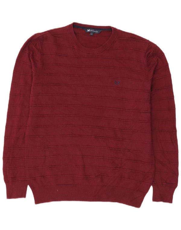CREW CLOTHING Pulover pentru bărbați cu gât crew pulover mare bumbac burgundy