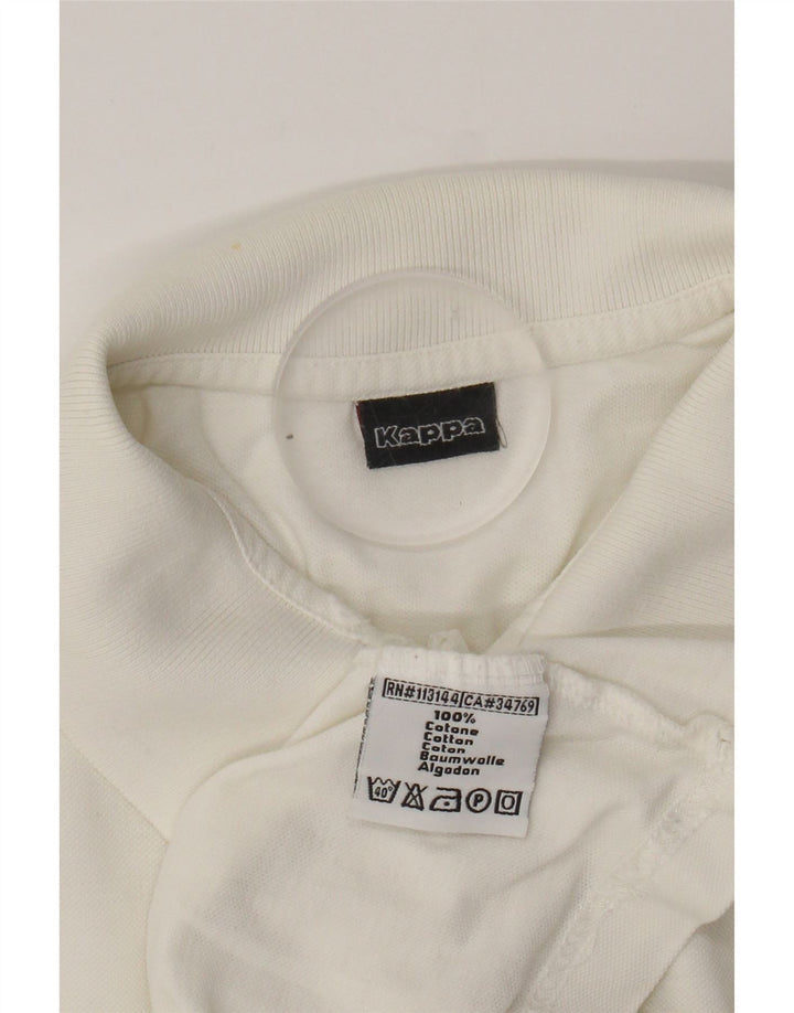KAPPA Mens Polo Shirt Medium White Cotton Vintage Kappa and Second-Hand Kappa from Messina Hembry 