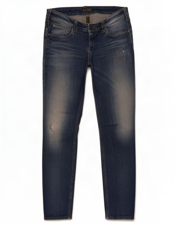 Blugi skinny distressed pentru femei Armani W27 L29 bumbac albastru