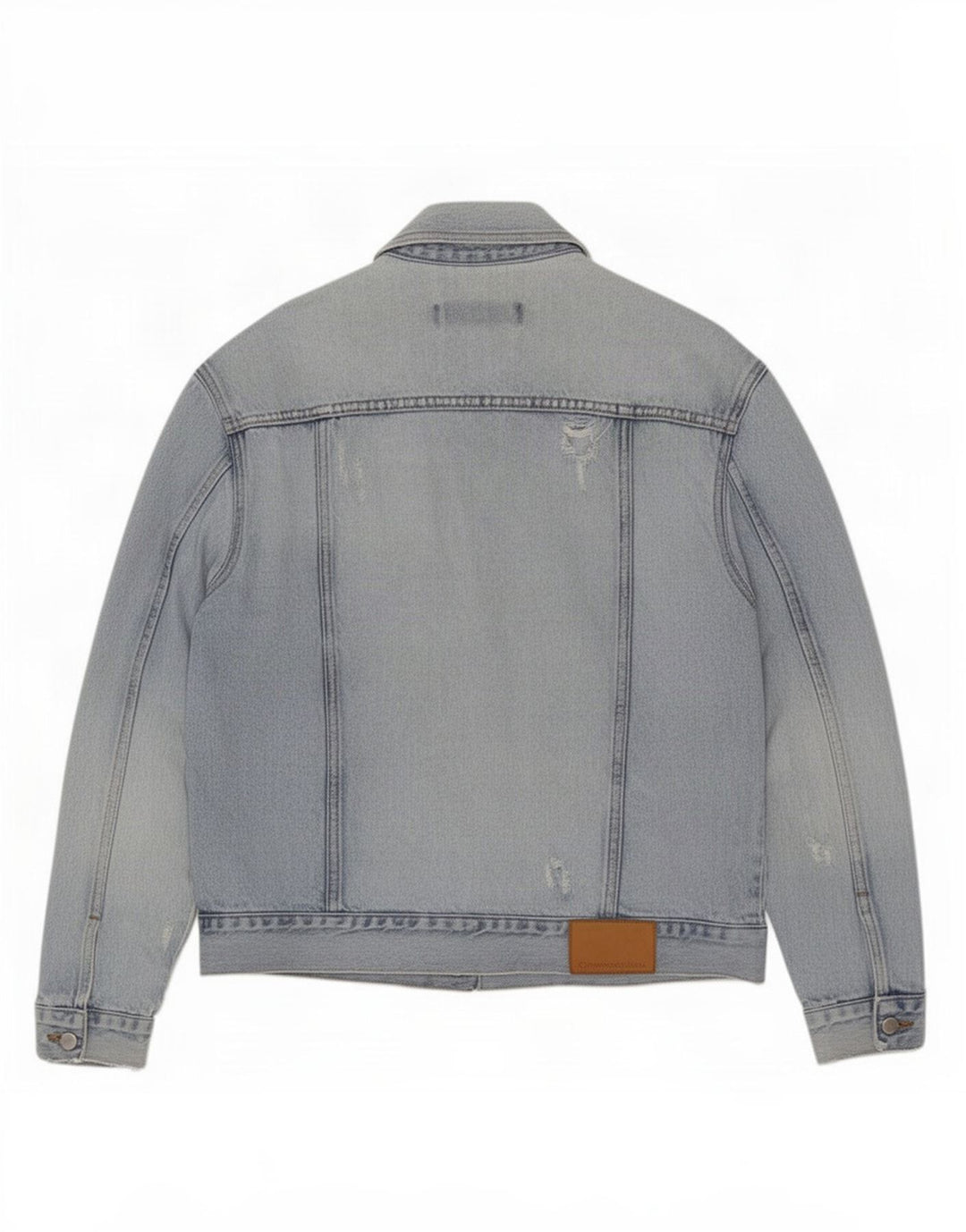 Jachetă pentru bărbați Calvin Klein Jeans din denim distressed UK 38, bumbac albastru mediu