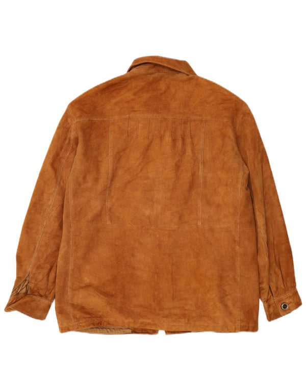 VINTAGE Jachetă de piele întoarsă pentru bărbați IT 44 XS Bej