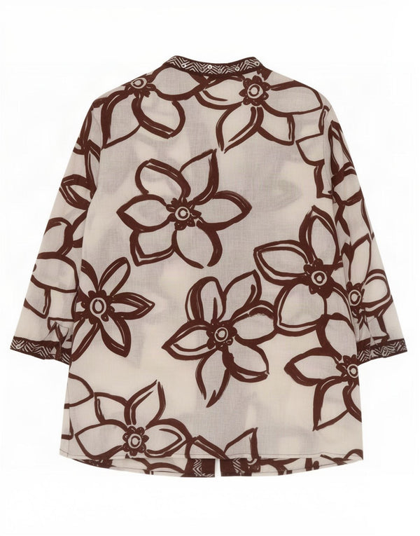 Bluză cămașă cu mâneci 3/4 pentru femei Laura Ashley UK 10 Mic, alb, floral