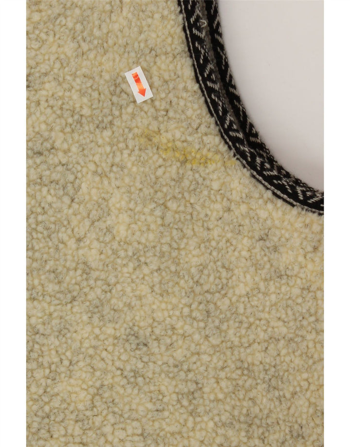 Gilet Sherpa pentru bărbați VINTAGE IT 52/54 XL Bej Lână Nouă