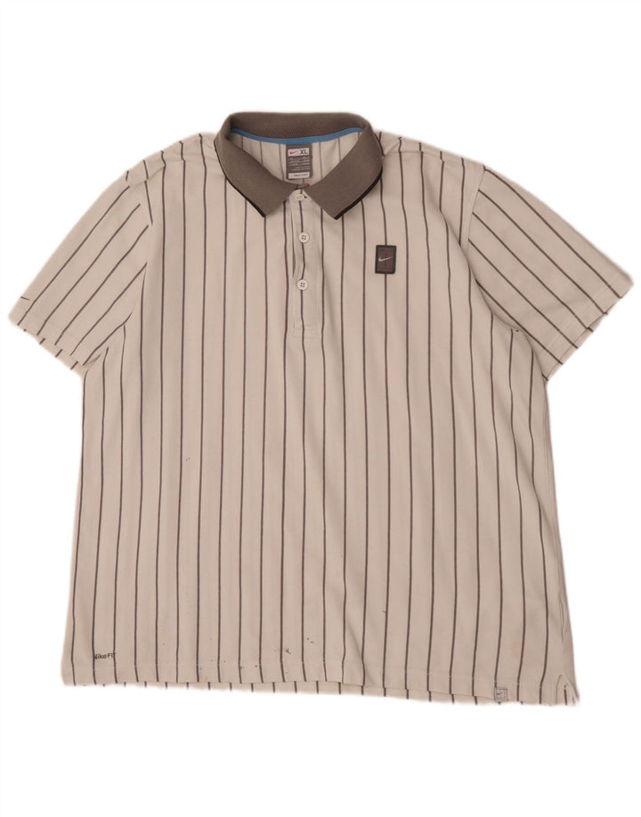 Tricou polo Nike pentru bărbați XL, bumbac cu dungi albe