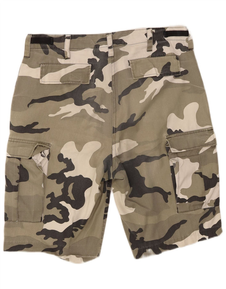 Pantaloni scurti cargo vintage pentru bărbați XL W38 Kaki Camuflage Poliester