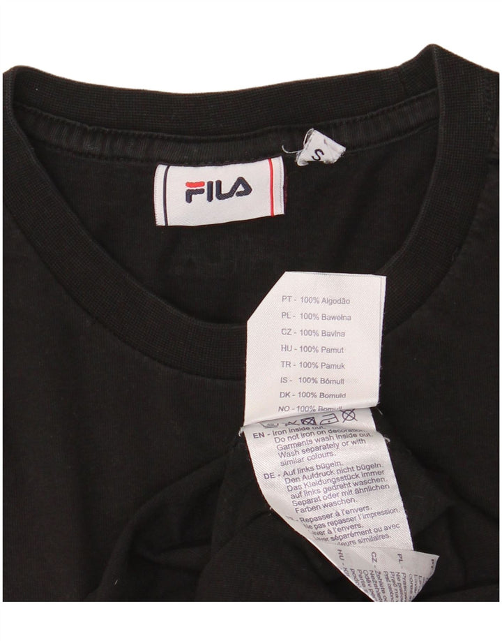 Tricou cu grafic Fila pentru bărbați Top mic bumbac negru