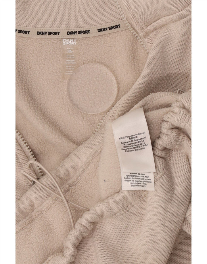Pulover pentru damă Dkny, crop oversize, cu fermoar și gât, UK 14 Medium White