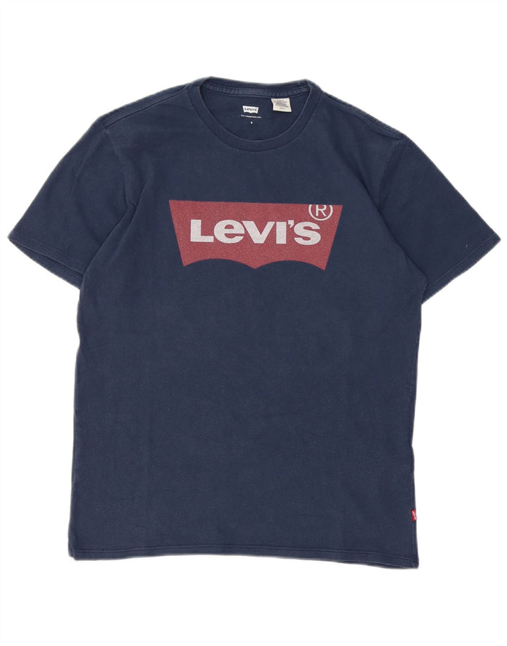 Tricou grafic pentru bărbați Levi's Top mic din bumbac bleumarin