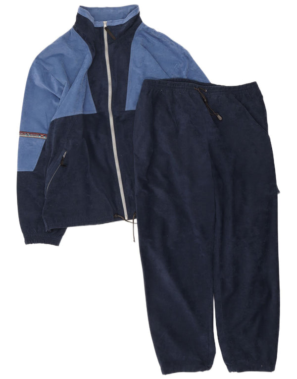 Trening complet din velur pentru bărbați Great Escapes EU 56 XL Albastru bleumarin Colorblock