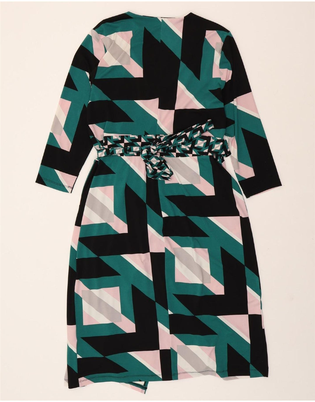 PRINCIPLES Womens Robe Maxi Dress UK 16 Large  Green Geometric Polyester Vintage Principles and Second-Hand Principles from Messina Hembry 
