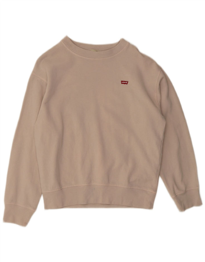 Pulover supradimensionat pentru femei Levi's, UK 10, bumbac, bej mic