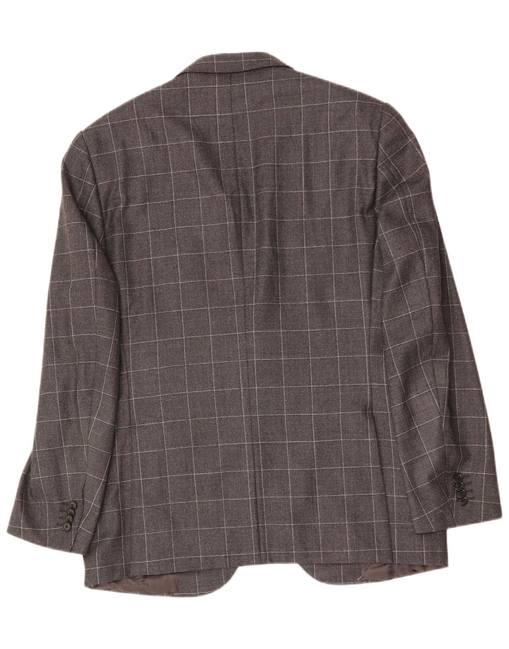 CORNELIANI Jachetă pentru bărbați cu 2 nasturi IT 50 Lână virgină cu carouri, gri mare