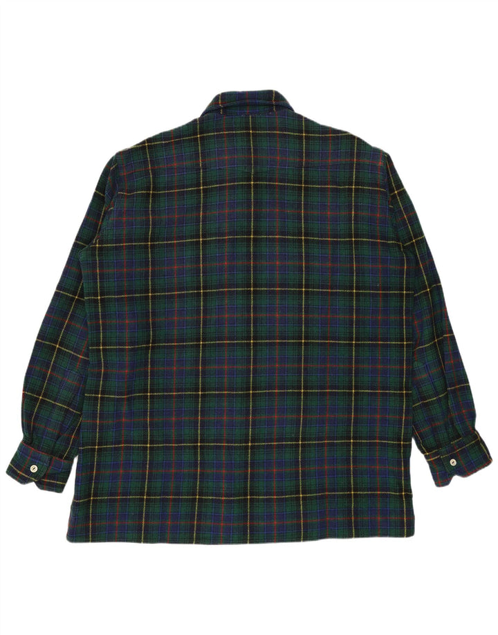 Cămașă de flanel pentru bărbați vintage cu carouri mari, verzi