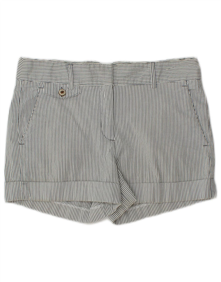 Pantaloni scurți chino pentru femei Zara mici W27, alb, cu dungi