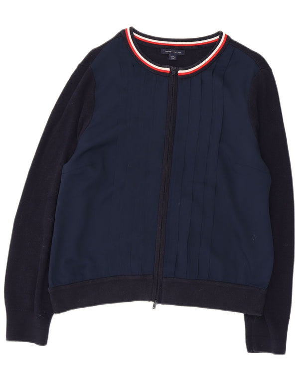 Pulover cardigan pentru femei Tommy Hilfiger UK 16 mare bumbac bleumarin