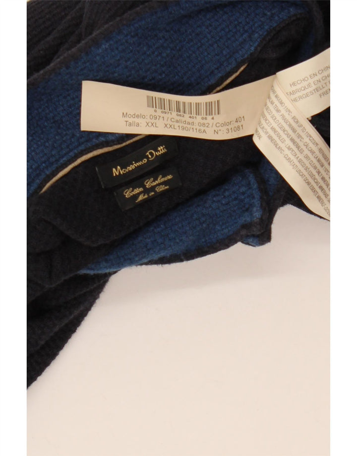 MASSIMO DUTTI Pulover pentru bărbați cu fermoar și gât, bumbac bleumarin 2XL