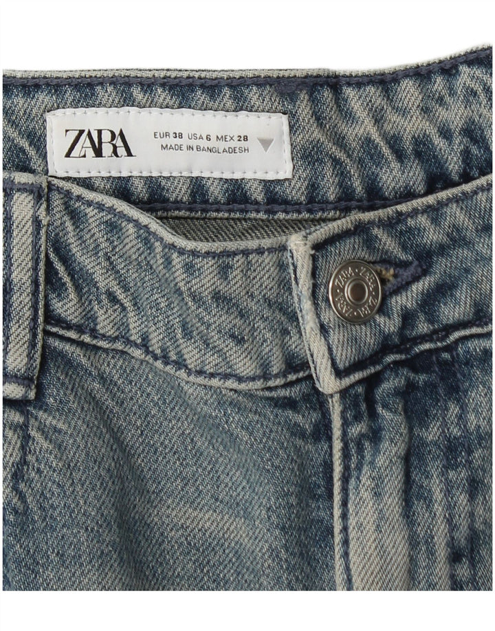 Blugi drepti cargo pentru femei Zara EU 38 Mici W28 L31 Albastru