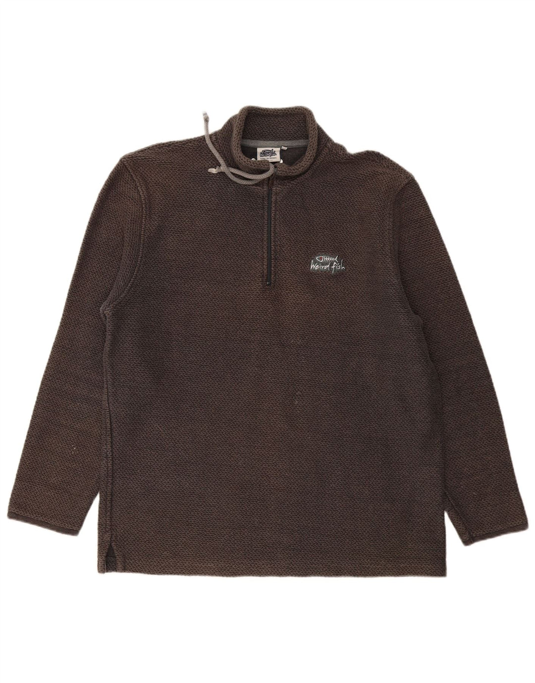 Hanorac pentru bărbați Weird Fish, cu fermoar, cu gât, XL, bumbac gri