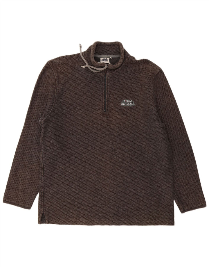 Hanorac pentru bărbați Weird Fish, cu fermoar, cu gât, XL, bumbac gri