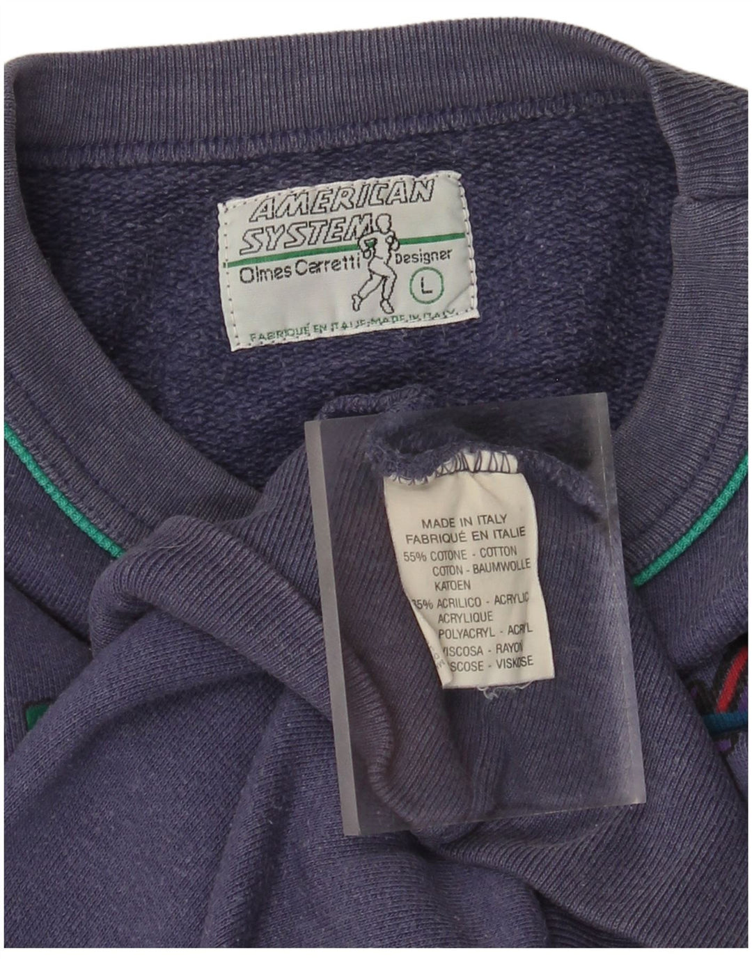 American System pentru bărbați By Olmes Carretti Graphic Hanorac Jumper Large Blue