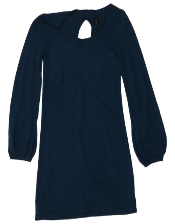 Rochie cu mânecă lungă pentru femei Topshop UK 10 Acrilic albastru bleumarin mic