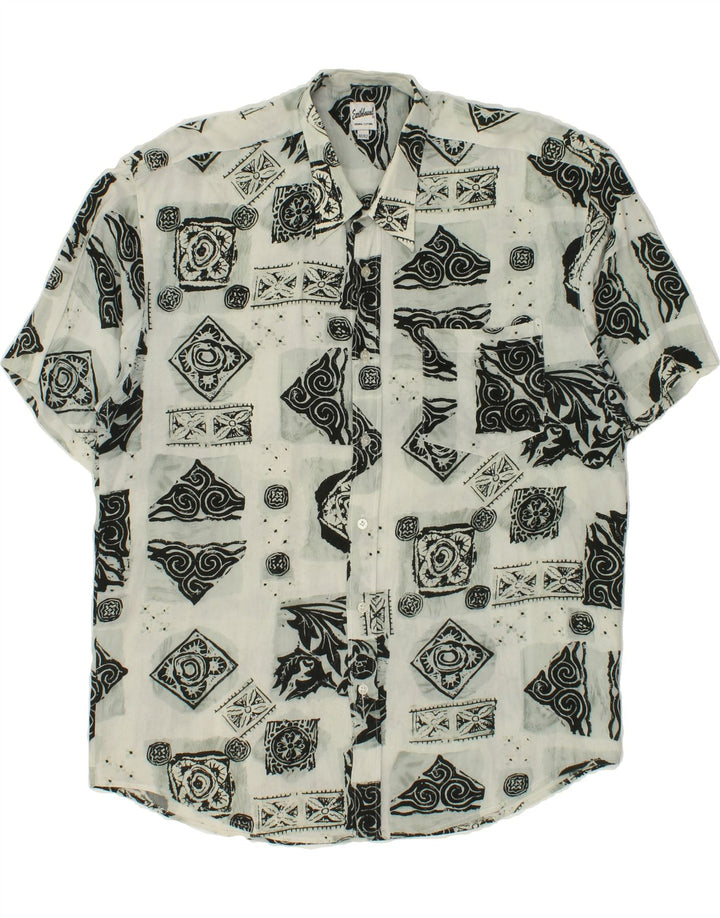 EARTHBOUND Mens Short Sleeve Shirt Size 41/42 Large Grey Viscose Vintage Earthbound and Second-Hand Earthbound from Messina Hembry 