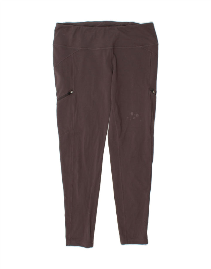 ATHLETA Womens Leggings UK 14 Large  Brown Nylon Vintage Athleta and Second-Hand Athleta from Messina Hembry 