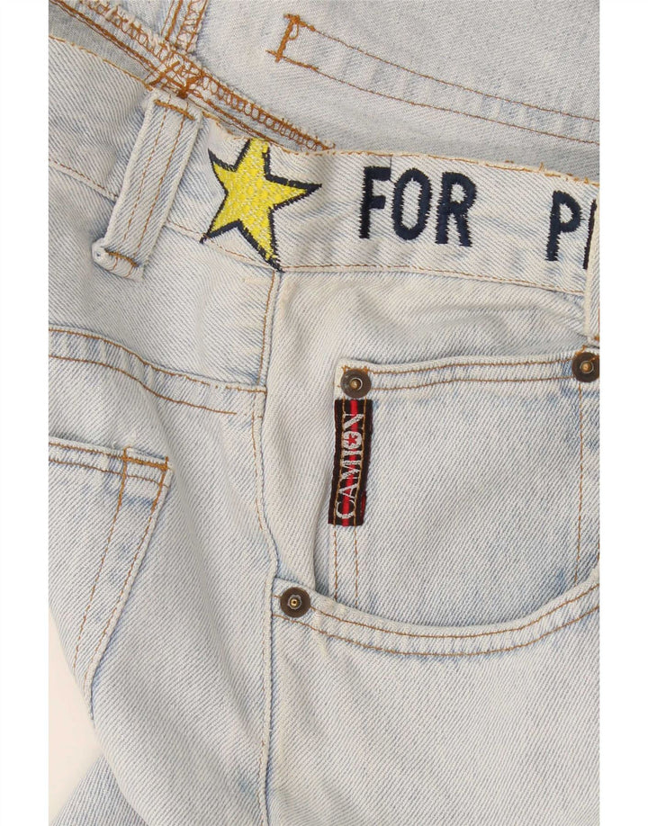 Blugi conici cu grafic pentru femei vintage W32 L32 albastru