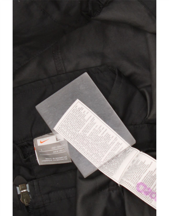 Jachetă de ploaie cu glugă NIKE pentru băieți 12-13 ani, mare, negru, poliester color bloc