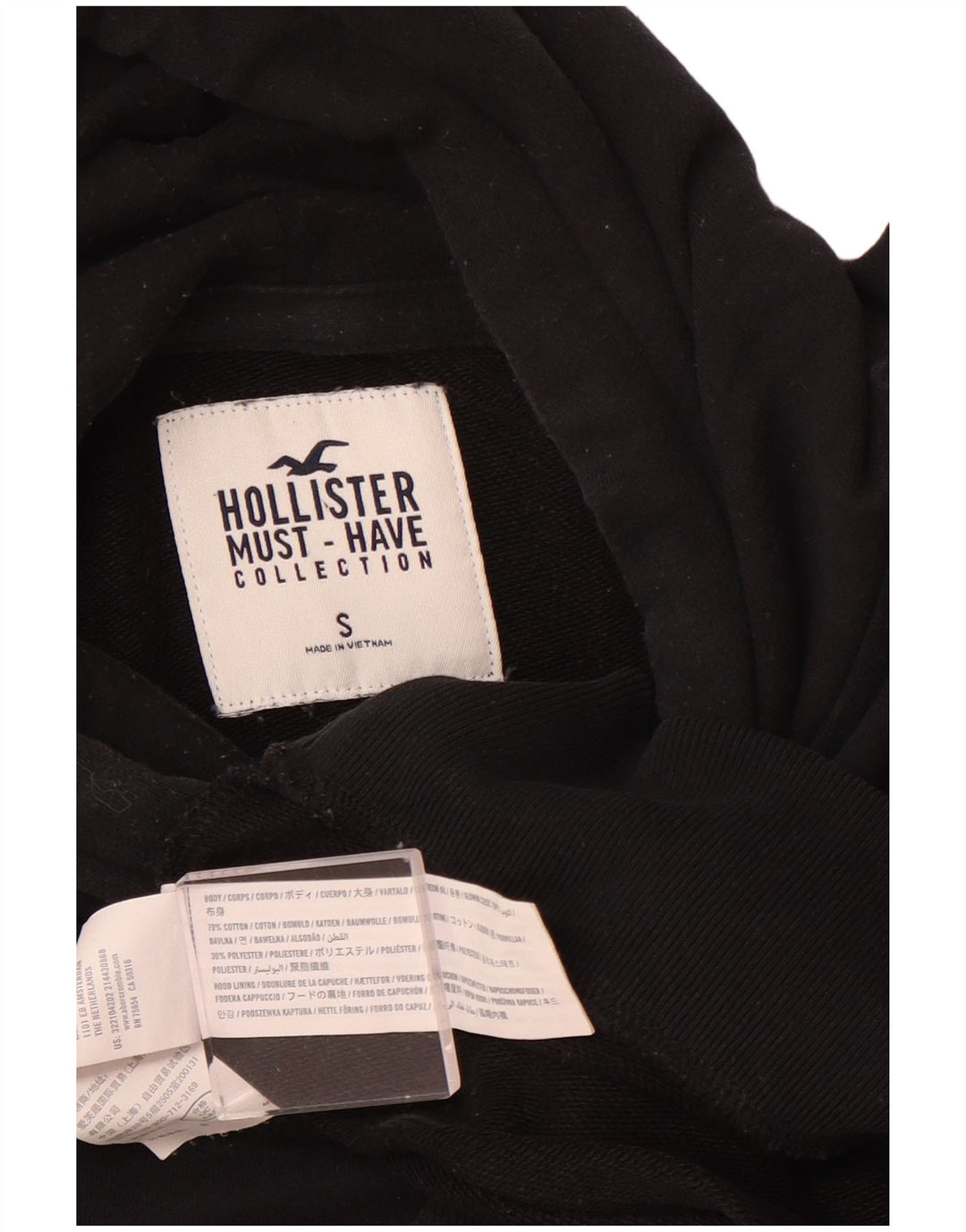 Pulover HOLLISTER pentru bărbați, bumbac mic, negru