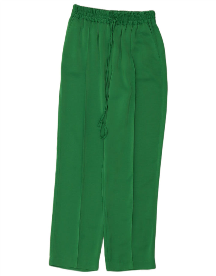 Pantaloni Drepți Casual Zara Femei Mici L26 L28 Poliester Verde