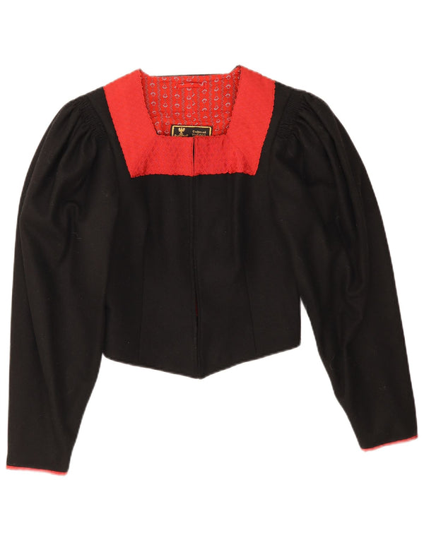 Jachetă Bolero Vintage pentru femei Trachten EU 38 Medium Black Colorblock