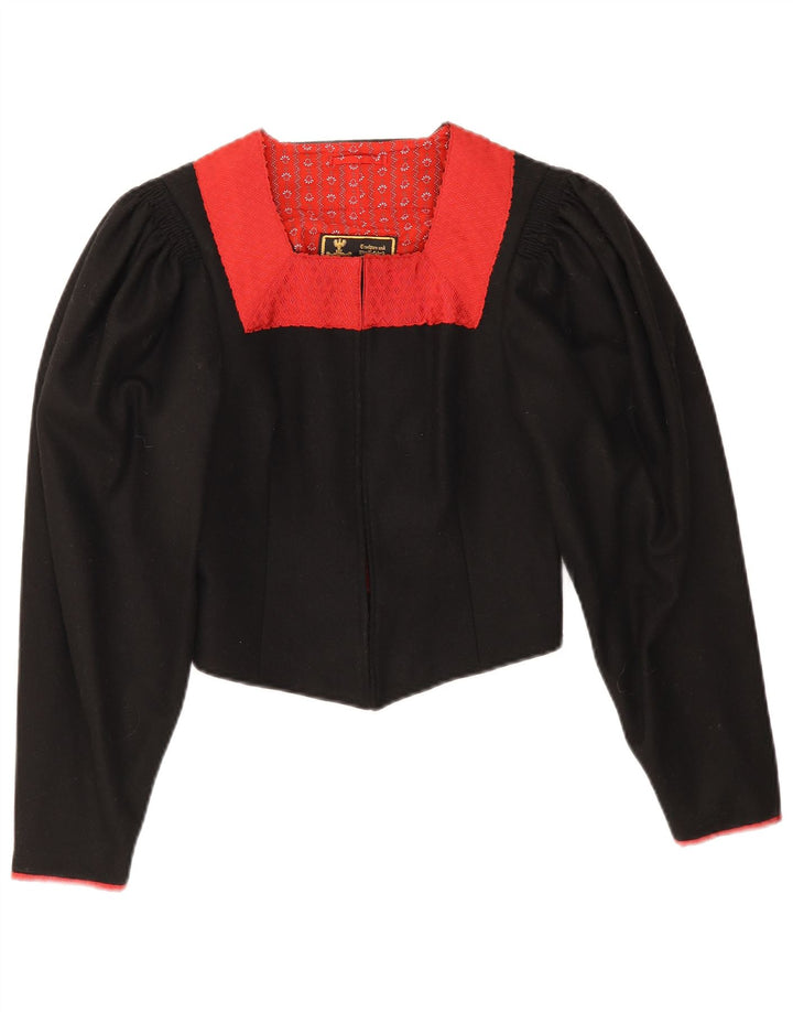 Jachetă Bolero Vintage pentru femei Trachten EU 38 Medium Black Colorblock