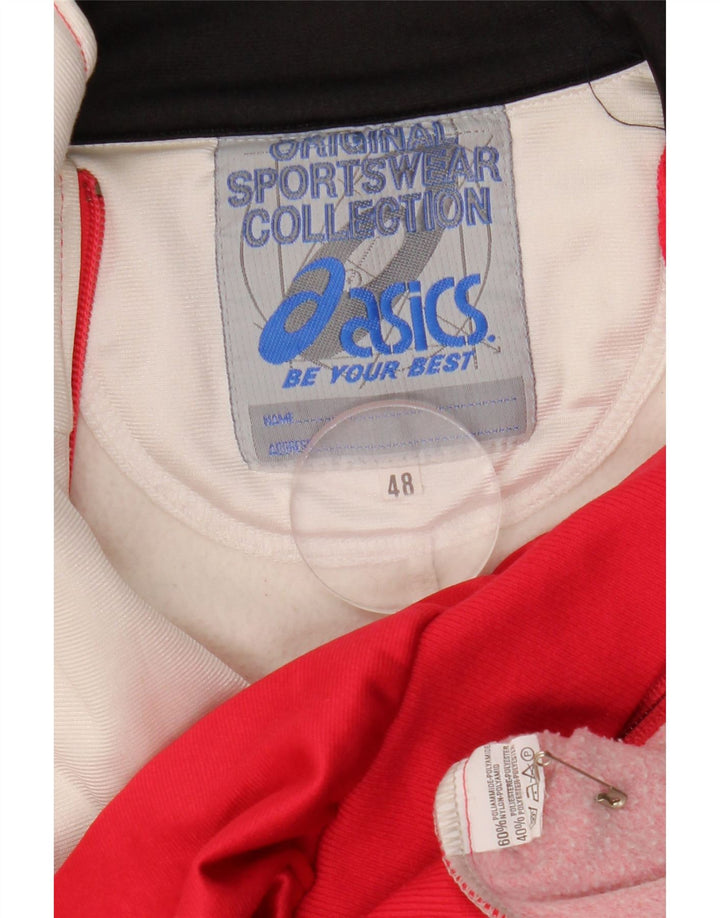 Jachetă de top pentru trening grafic Asics pentru bărbați IT 48 Medium Red Colorblock Nylon