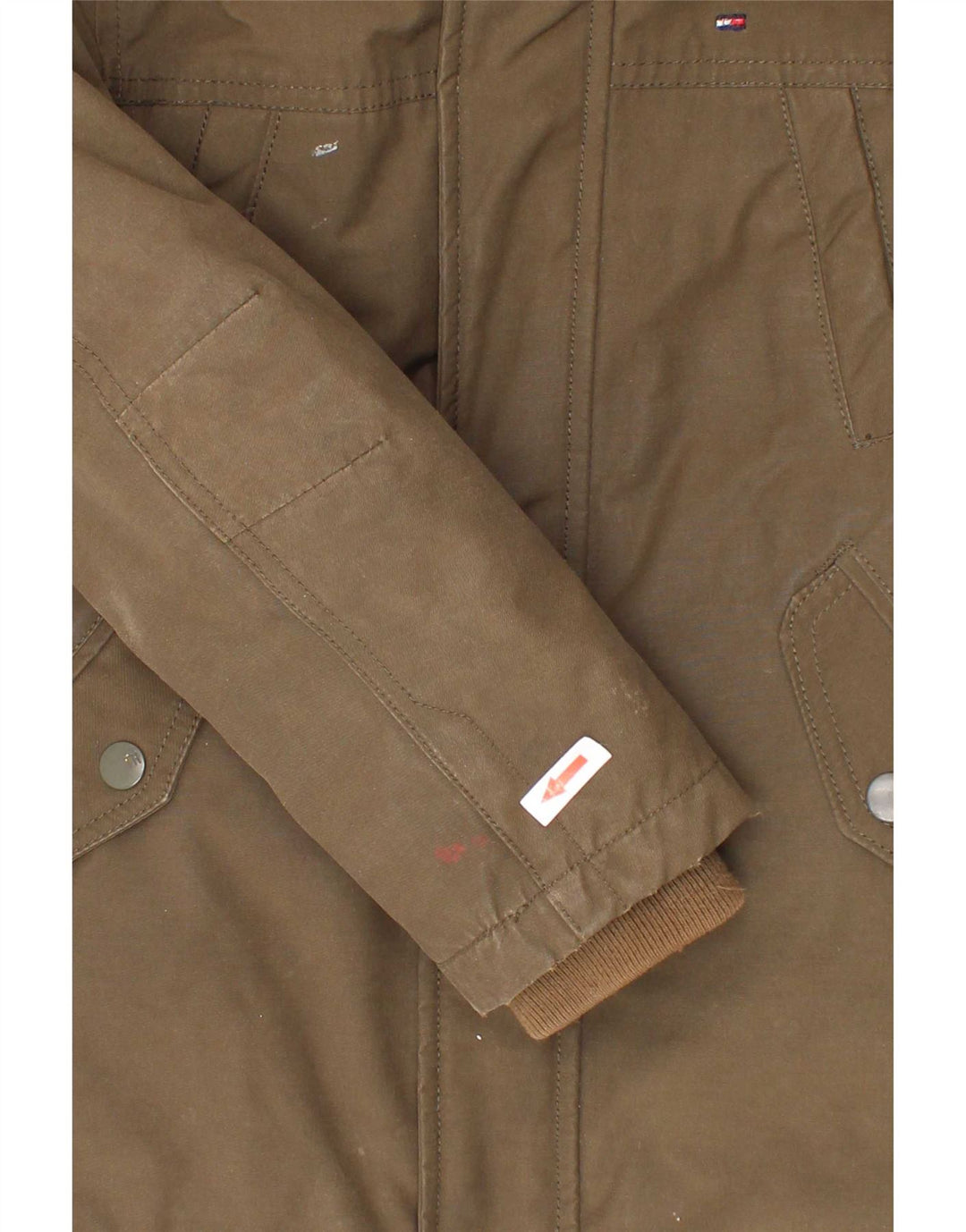 Jachetă parka cu glugă Tommy Hilfiger pentru băieți 5-6 ani Kaki Poliester