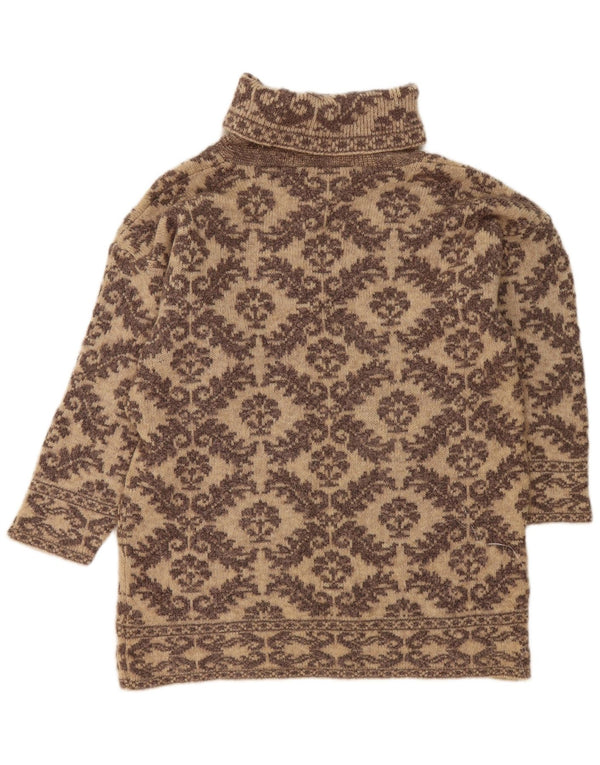 Pulover St. Bernard pentru femei cu gât rulat, UK 18/20 XL, bej, lână paisley