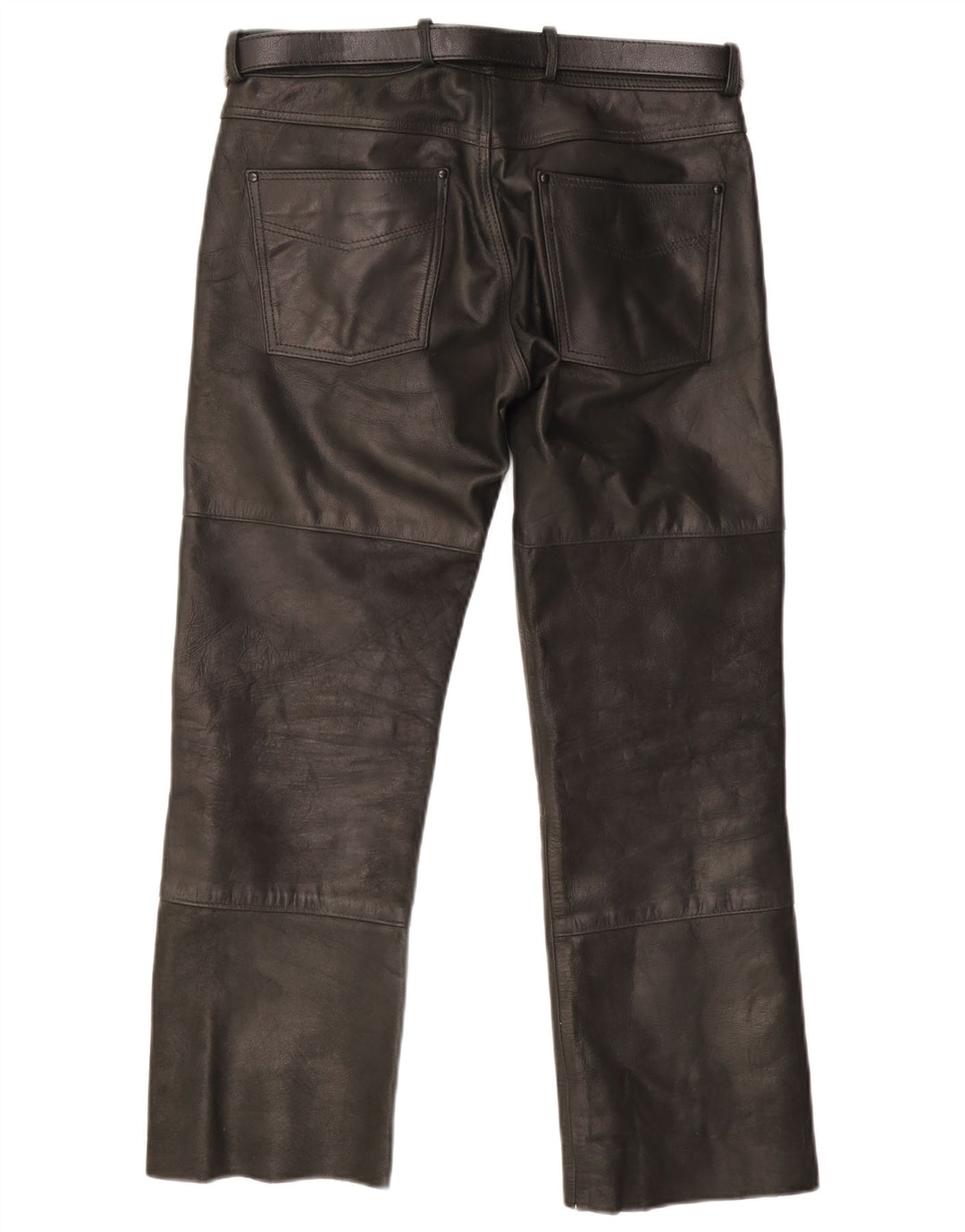 Highway 1 Pantaloni drepti din piele pentru bărbați IT 48 Medium L32 L34 Negru