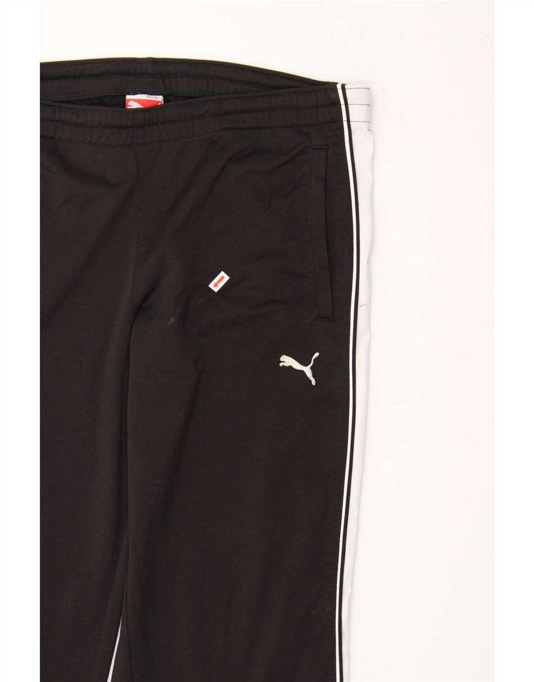 PUMA Mens Tracksuit Trousers Small Black Colourblock Polyester Vintage Puma and Second-Hand Puma from Messina Hembry 